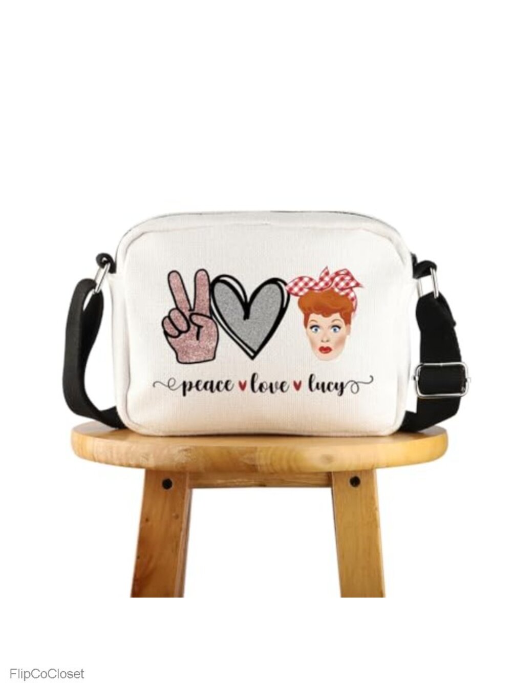 Lucy TV Show Fan Crossbody Bag Cotton Linen Adjustable Shoulder Bag